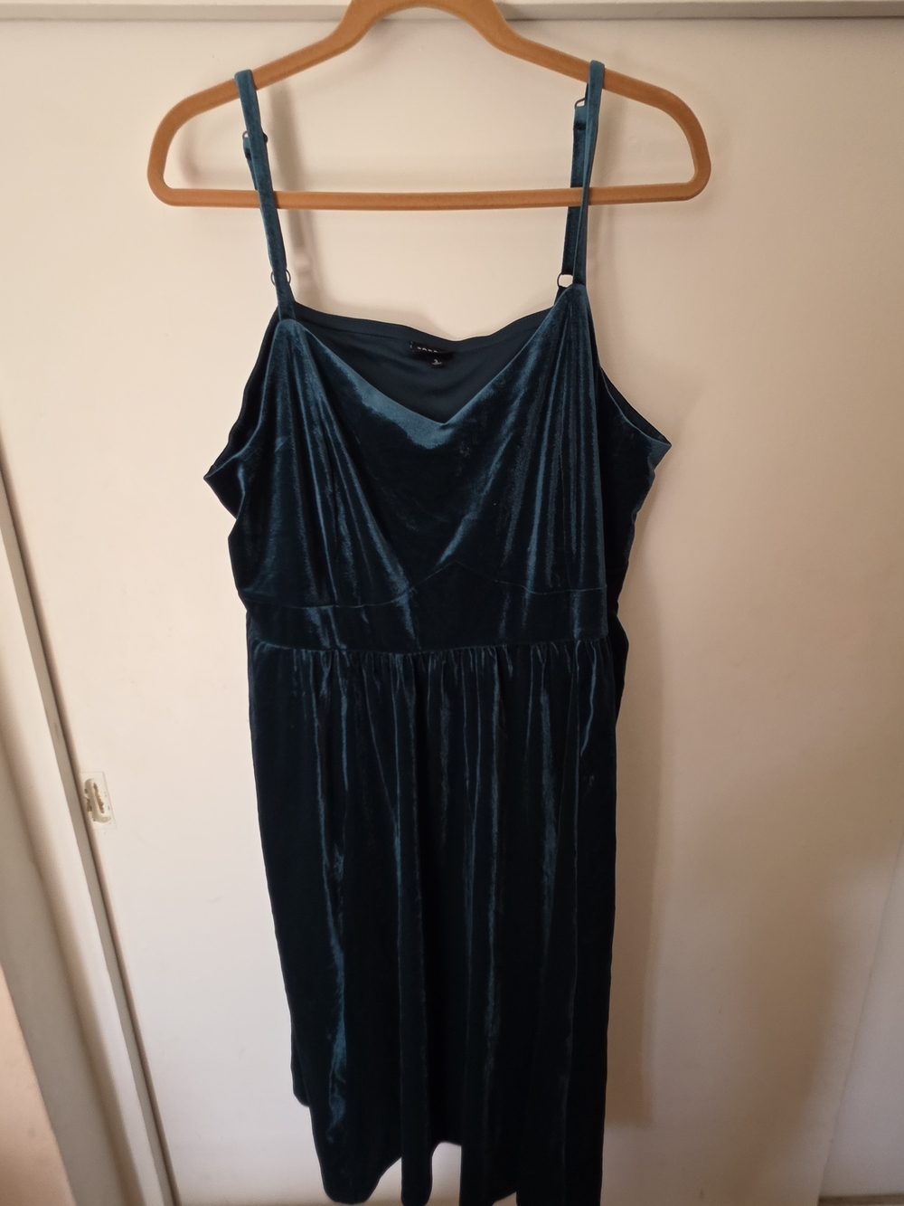 torrid Teal Velvet Midi Slip with Adjustable Straps